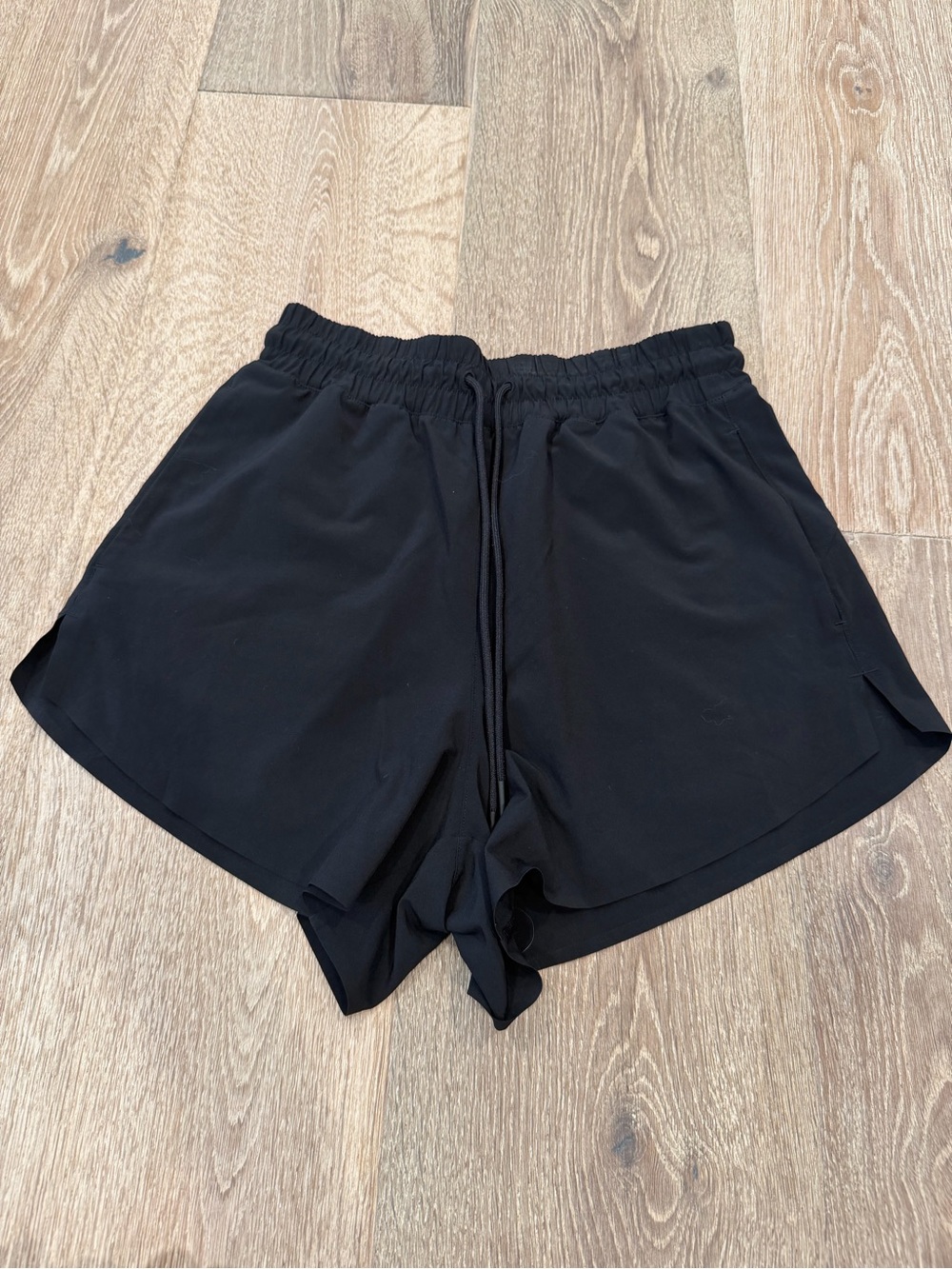 Athleta Black Elastic Waist Athletic Shorts with Drawstring